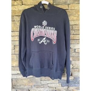 MLB World Series Atlanta Braves Hoodie, gray, men's large 47' Brand